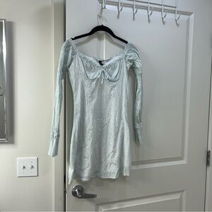 H&M long sleeve off the shoulder puff sleeve mini sun dress babydoll